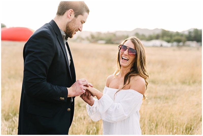 Romantic Hot Air Balloon Proposal Temecula Wedding Photographer